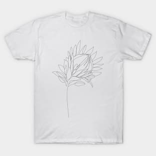 Protea line art. Line drawing flower T-Shirt